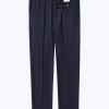 Trousers | De Fursac Virgin Wool Serge Large Trousers Navy Blue