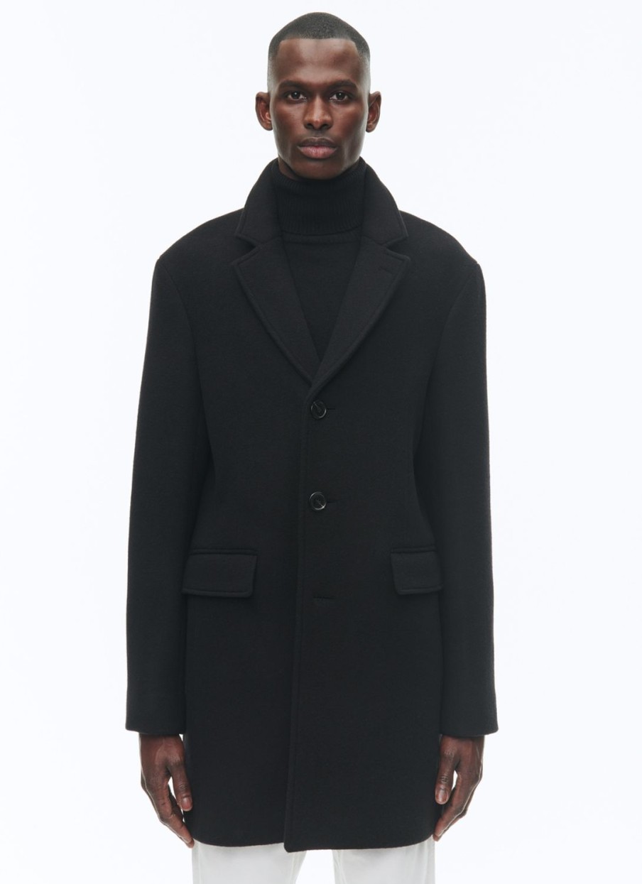 Outerwear | De Fursac Fitted Wool Broadcloth Coat Black