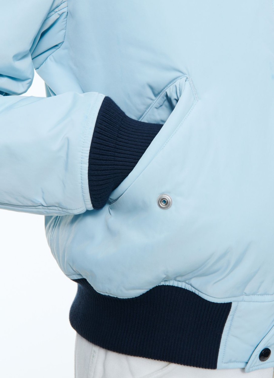 Outerwear | De Fursac Technical Serge Jacket Sky Blue - Navy Blue Hems